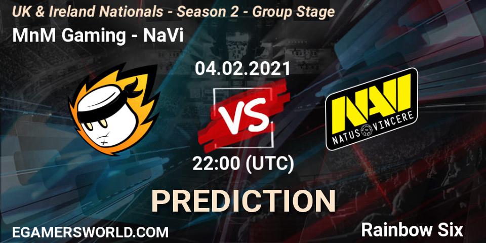 MnM Gaming vs NaVi: Match Prediction. 04.02.2021 at 22:00, Rainbow Six, UK & Ireland Nationals - Season 2 - Group Stage