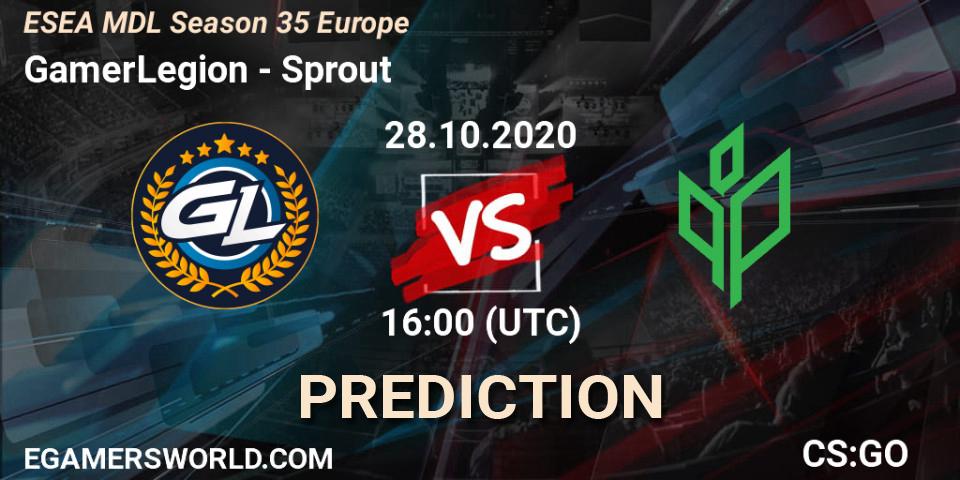 GamerLegion vs Sprout: Match Prediction. 28.10.2020 at 16:00, Counter-Strike (CS2), ESEA MDL Season 35 Europe
