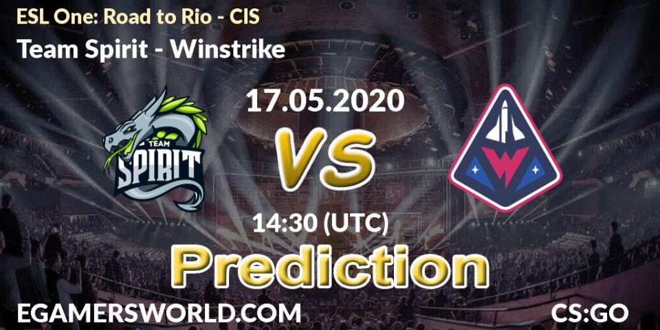 Team Spirit vs Winstrike: Match Prediction. 17.05.20, CS2 (CS:GO), ESL One: Road to Rio - CIS