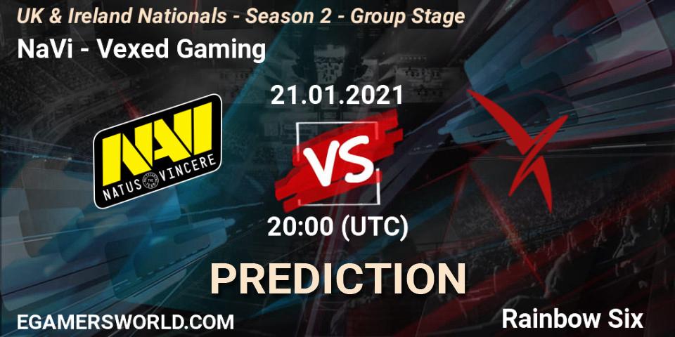 NaVi vs Vexed Gaming: Match Prediction. 21.01.2021 at 20:00, Rainbow Six, UK & Ireland Nationals - Season 2 - Group Stage