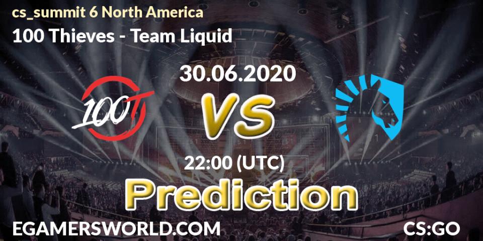 100 Thieves vs Team Liquid: Match Prediction. 30.06.2020 at 22:00, Counter-Strike (CS2), cs_summit 6 North America