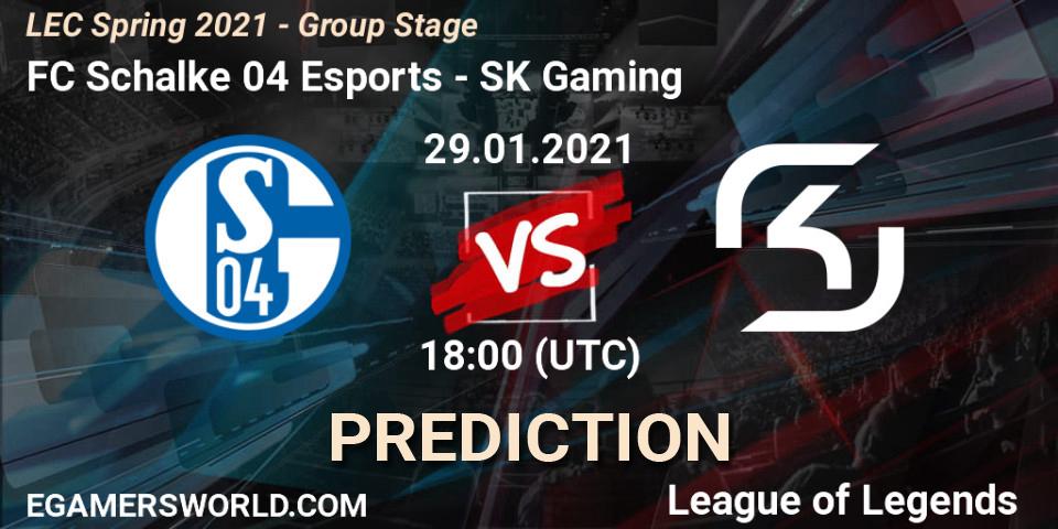 FC Schalke 04 Esports vs SK Gaming: Match Prediction. 29.01.2021 at 18:00, LoL, LEC Spring 2021 - Group Stage
