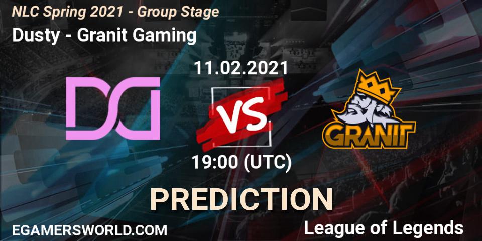 Dusty vs Granit Gaming: Match Prediction. 11.02.2021 at 19:00, LoL, NLC Spring 2021 - Group Stage
