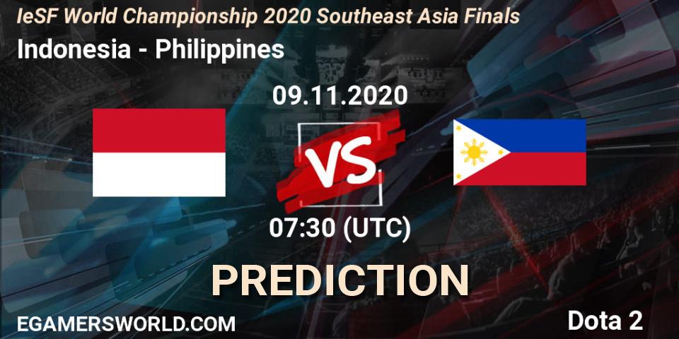 Indonesia vs Philippines: Match Prediction. 09.11.2020 at 08:15, Dota 2, IeSF World Championship 2020 Southeast Asia Finals
