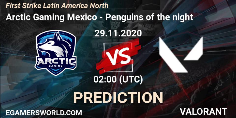 Arctic Gaming Mexico vs Penguins of the night: Match Prediction. 29.11.2020 at 02:00, VALORANT, First Strike Latin America North