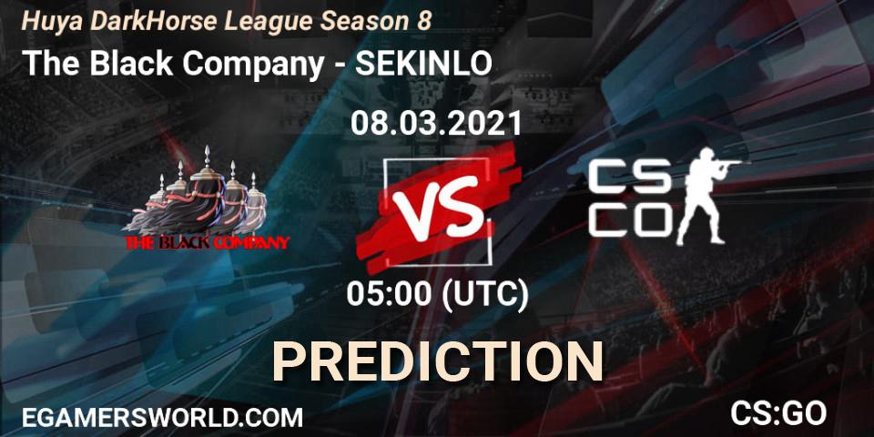 The Black Company vs SEKINLO: Match Prediction. 08.03.2021 at 05:00, Counter-Strike (CS2), Huya DarkHorse League Season 8