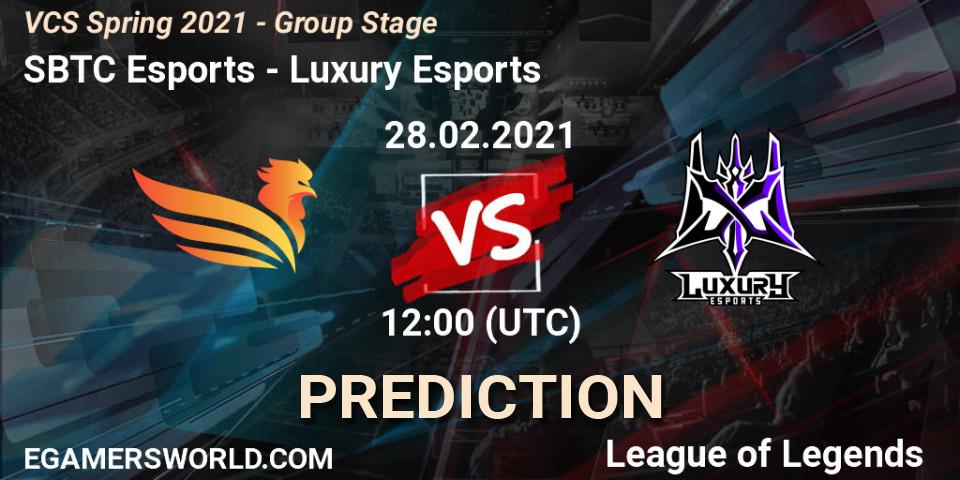 SBTC Esports vs Luxury Esports: Match Prediction. 28.02.2021 at 12:00, LoL, VCS Spring 2021 - Group Stage