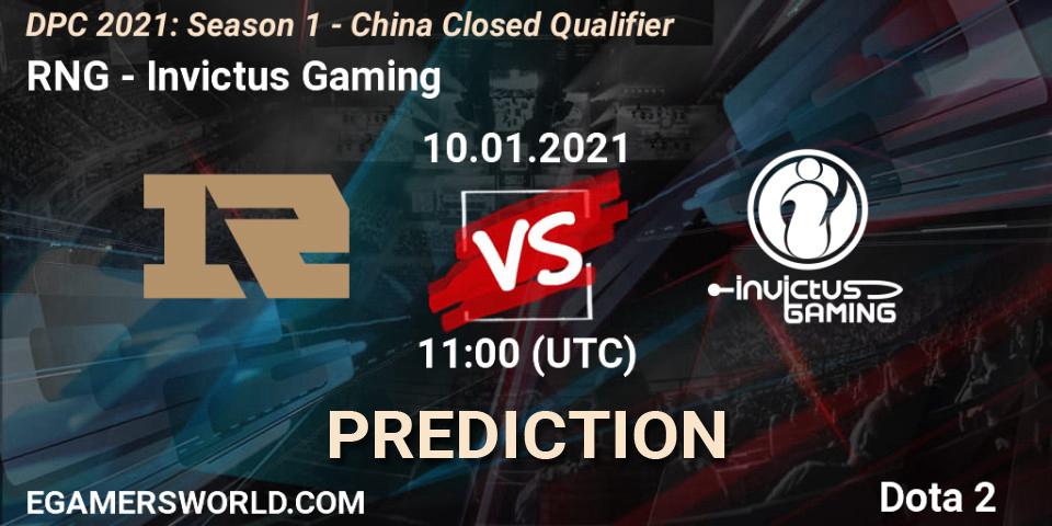 RNG vs Invictus Gaming: Match Prediction. 10.01.2021 at 11:22, Dota 2, DPC 2021: Season 1 - China Closed Qualifier