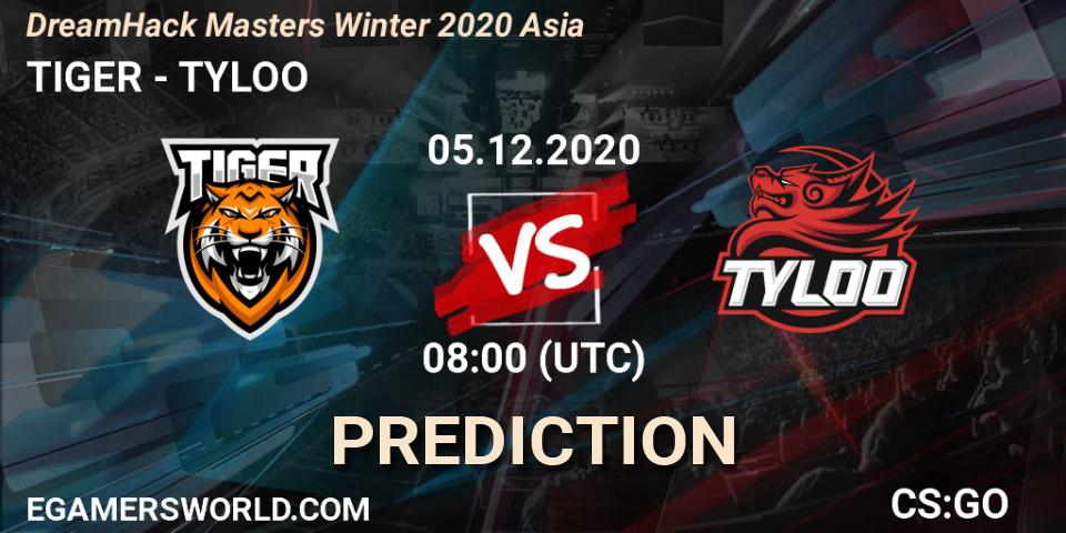 TIGER vs TYLOO: Match Prediction. 05.12.2020 at 08:25, Counter-Strike (CS2), DreamHack Masters Winter 2020 Asia