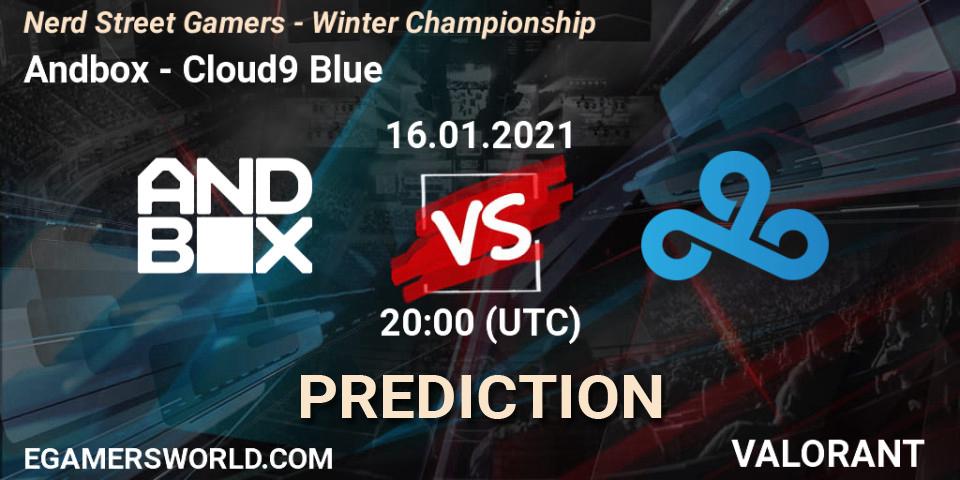 Andbox vs Cloud9 Blue: Match Prediction. 16.01.2021 at 20:00, VALORANT, Nerd Street Gamers - Winter Championship