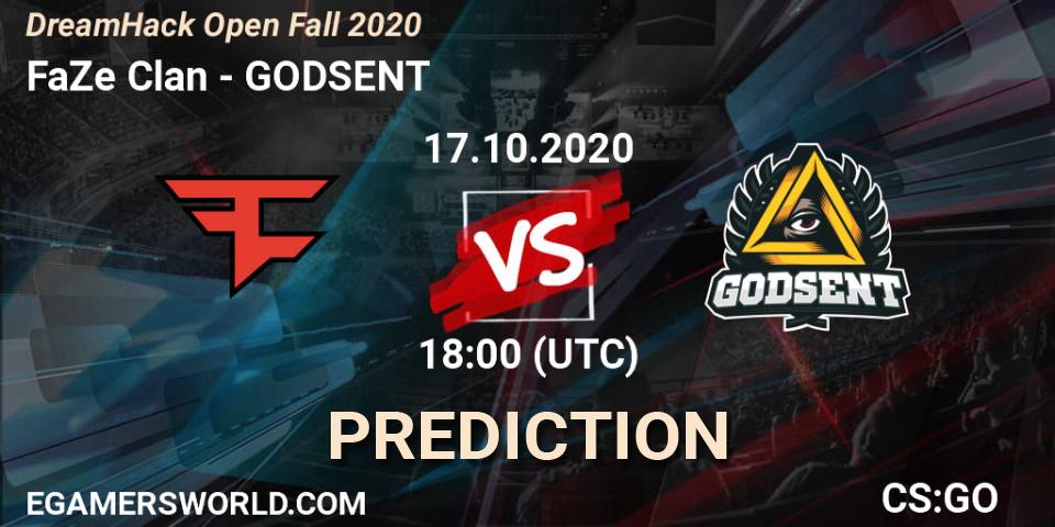 FaZe Clan vs GODSENT: Match Prediction. 17.10.2020 at 18:50, Counter-Strike (CS2), DreamHack Open Fall 2020
