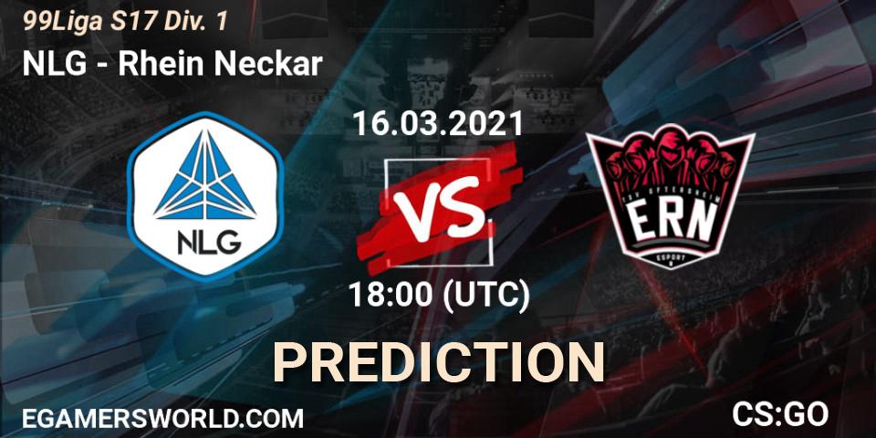 NLG vs Rhein Neckar: Match Prediction. 17.03.2021 at 20:30, Counter-Strike (CS2), 99Liga S17 Div. 1
