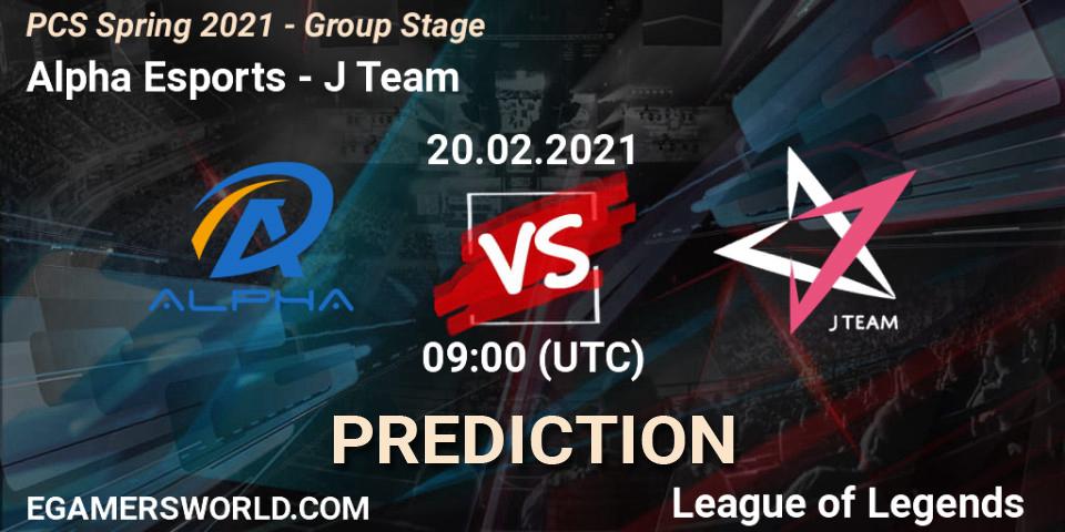 Alpha Esports vs J Team: Match Prediction. 20.02.21, LoL, PCS Spring 2021 - Group Stage