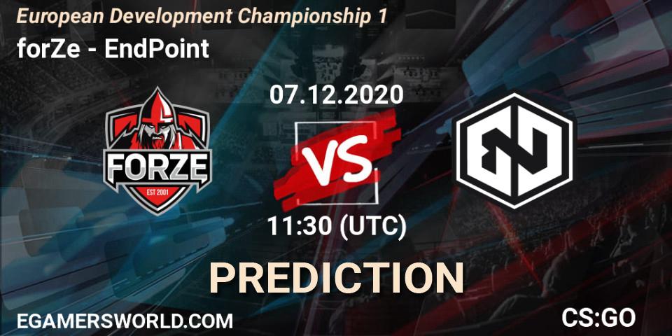 forZe vs EndPoint: Match Prediction. 07.12.20, CS2 (CS:GO), European Development Championship 1