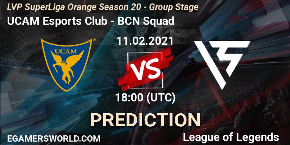 UCAM Esports Club vs BCN Squad: Match Prediction. 11.02.2021 at 18:00, LoL, LVP SuperLiga Orange Season 20 - Group Stage