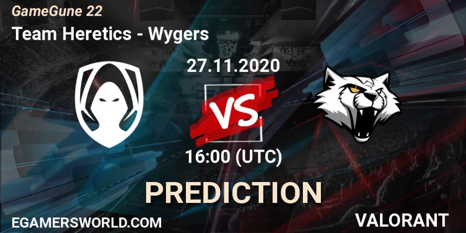 Team Heretics vs Wygers: Match Prediction. 27.11.2020 at 16:00, VALORANT, GameGune 22