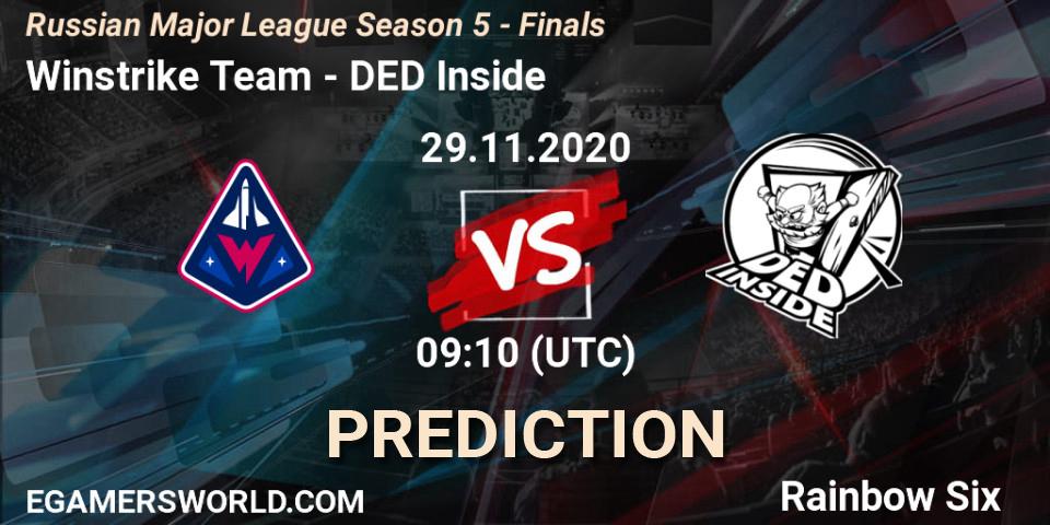 Winstrike Team vs DED Inside: Match Prediction. 29.11.2020 at 09:10, Rainbow Six, Russian Major League Season 5 - Finals