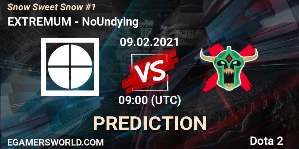 EXTREMUM vs NoUndying: Match Prediction. 09.02.2021 at 12:04, Dota 2, Snow Sweet Snow #1