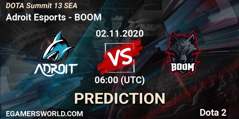 Adroit Esports vs BOOM: Match Prediction. 02.11.20, Dota 2, DOTA Summit 13: SEA