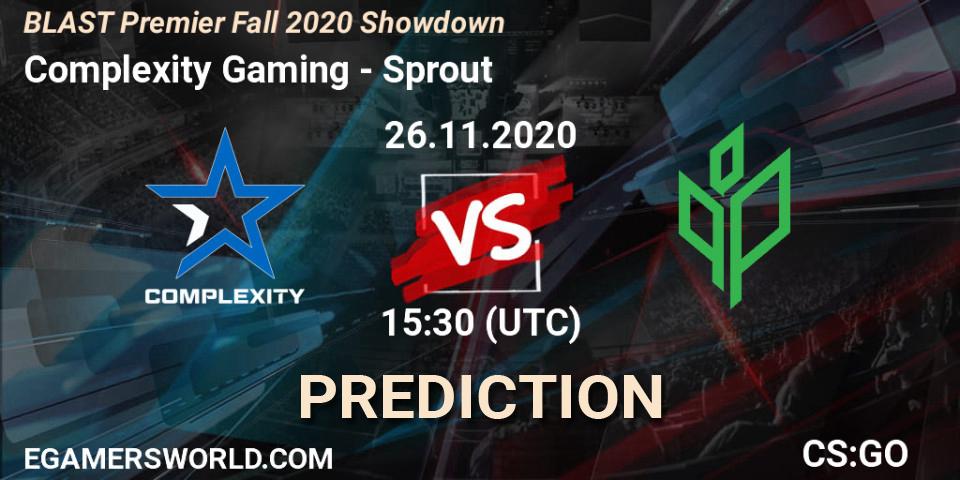 Complexity Gaming vs Sprout: Match Prediction. 24.11.2020 at 12:30, Counter-Strike (CS2), BLAST Premier Fall 2020 Showdown