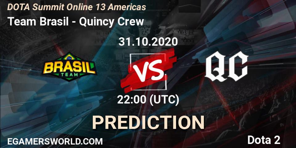 Team Brasil vs Quincy Crew: Match Prediction. 31.10.2020 at 22:20, Dota 2, DOTA Summit 13: Americas