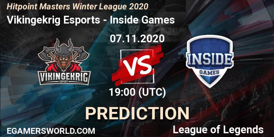 Vikingekrig Esports vs Inside Games: Match Prediction. 07.11.2020 at 19:00, LoL, Hitpoint Masters Winter League 2020
