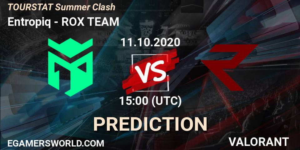 Entropiq vs ROX TEAM: Match Prediction. 11.10.2020 at 15:00, VALORANT, TOURSTAT Summer Clash