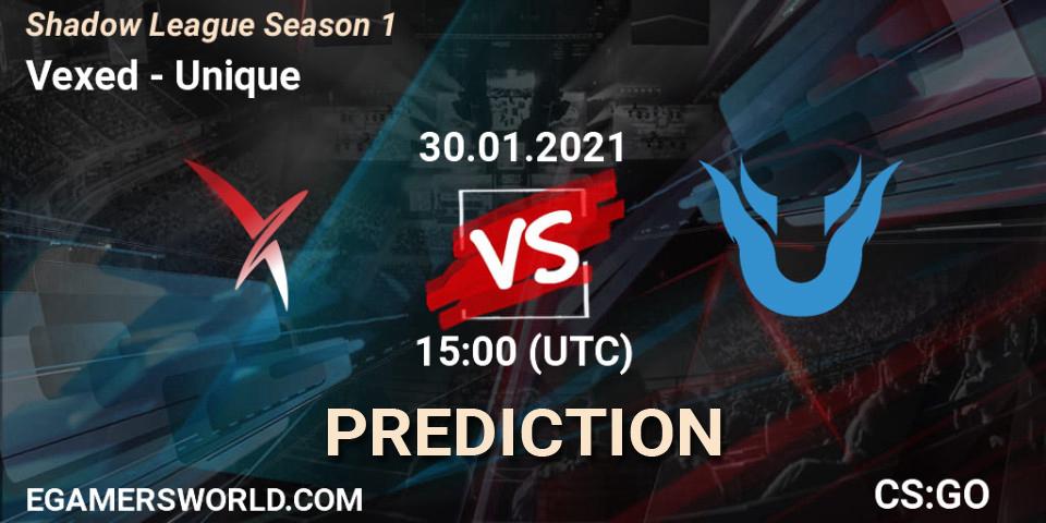 Vexed vs Unique: Match Prediction. 30.01.21, CS2 (CS:GO), Shadow League Season 1