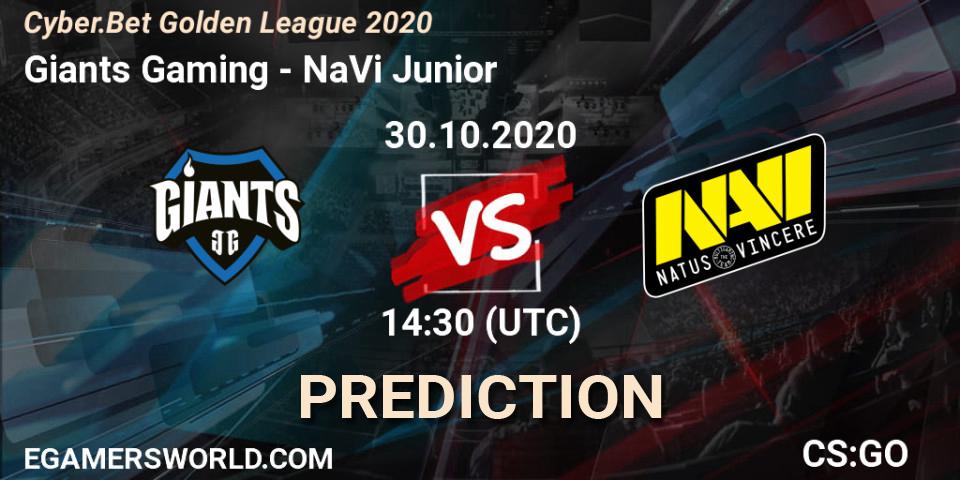 Giants Gaming vs NaVi Junior: Match Prediction. 30.10.2020 at 14:30, Counter-Strike (CS2), Cyber.Bet Golden League 2020