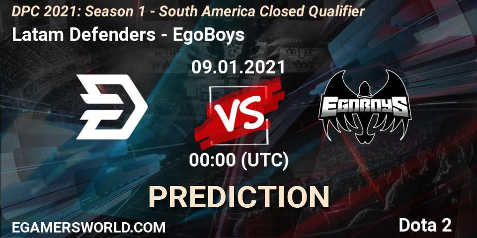Latam Defenders vs EgoBoys: Match Prediction. 08.01.2021 at 23:44, Dota 2, DPC 2021: Season 1 - South America Closed Qualifier