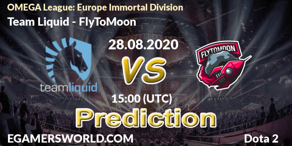 Team Liquid vs FlyToMoon: Match Prediction. 28.08.20, Dota 2, OMEGA League: Europe Immortal Division