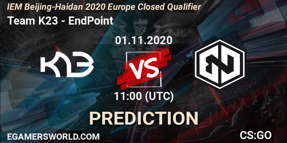 Team K23 vs EndPoint: Match Prediction. 01.11.2020 at 11:00, Counter-Strike (CS2), IEM Beijing-Haidian 2020 Europe Closed Qualifier