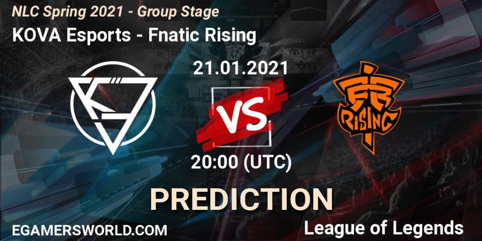 KOVA Esports vs Fnatic Rising: Match Prediction. 21.01.2021 at 20:00, LoL, NLC Spring 2021 - Group Stage