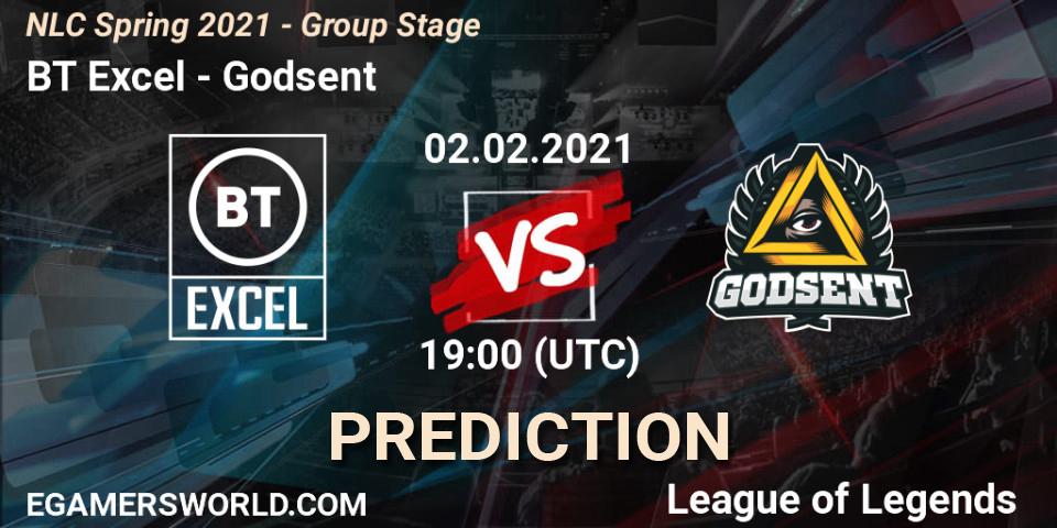 BT Excel vs Godsent: Match Prediction. 02.02.2021 at 18:45, LoL, NLC Spring 2021 - Group Stage