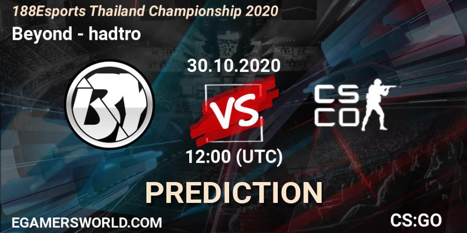Beyond vs hadtro: Match Prediction. 30.10.20, CS2 (CS:GO), 188Esports Thailand Championship 2020