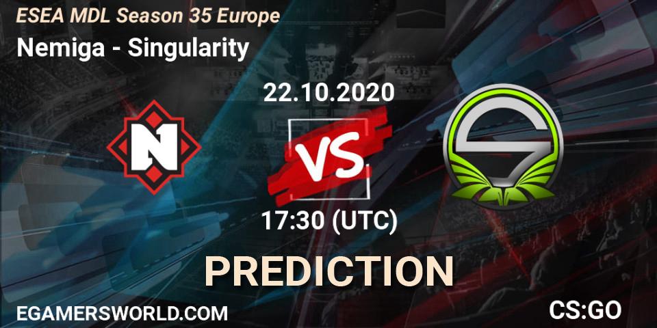 Nemiga vs Singularity: Match Prediction. 22.10.20, CS2 (CS:GO), ESEA MDL Season 35 Europe
