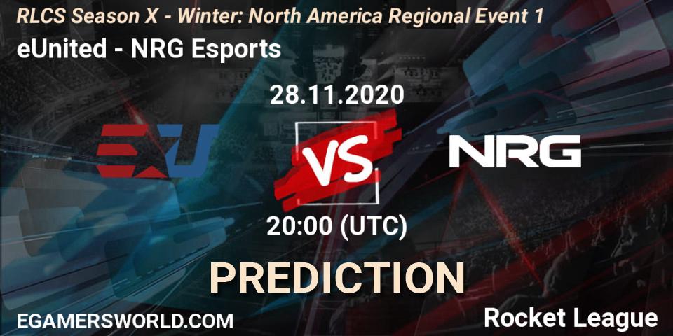 eUnited vs NRG Esports: Match Prediction. 28.11.2020 at 20:00, Rocket League, RLCS Season X - Winter: North America Regional Event 1