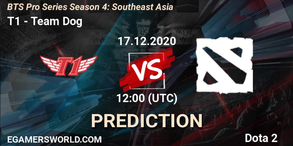 T1 vs Team Dog: Match Prediction. 17.12.2020 at 12:08, Dota 2, BTS Pro Series Season 4: Southeast Asia