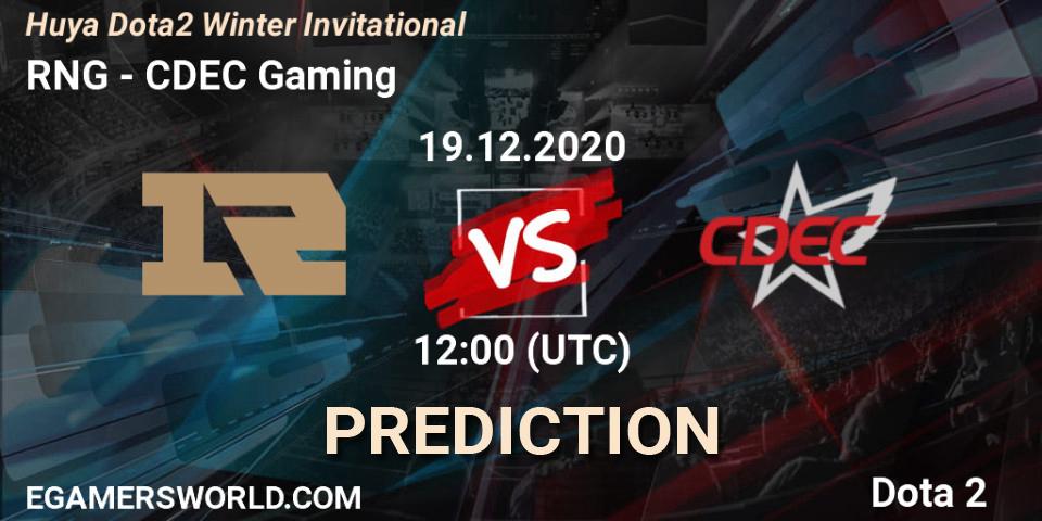RNG vs CDEC Gaming: Match Prediction. 19.12.2020 at 08:56, Dota 2, Huya Dota2 Winter Invitational