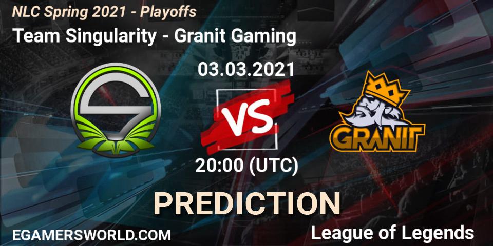 Team Singularity vs Granit Gaming: Match Prediction. 03.03.2021 at 19:00, LoL, NLC Spring 2021 - Playoffs