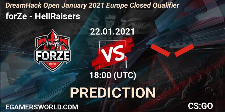 forZe vs HellRaisers: Match Prediction. 22.01.21, CS2 (CS:GO), DreamHack Open January 2021 Europe Closed Qualifier