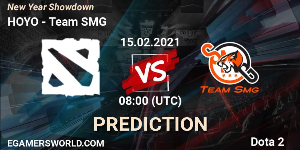 HOYO vs Team SMG: Match Prediction. 15.02.2021 at 07:41, Dota 2, New Year Showdown