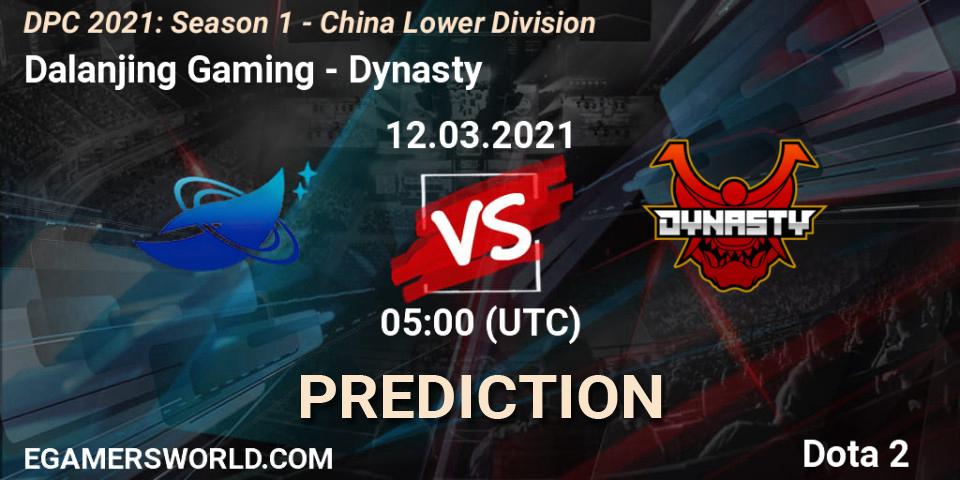 Dalanjing Gaming vs Dynasty: Match Prediction. 12.03.2021 at 05:00, Dota 2, DPC 2021: Season 1 - China Lower Division