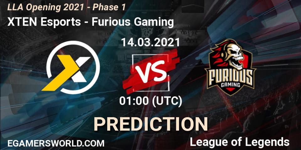 XTEN Esports vs Furious Gaming: Match Prediction. 14.03.2021 at 01:00, LoL, LLA Opening 2021 - Phase 1