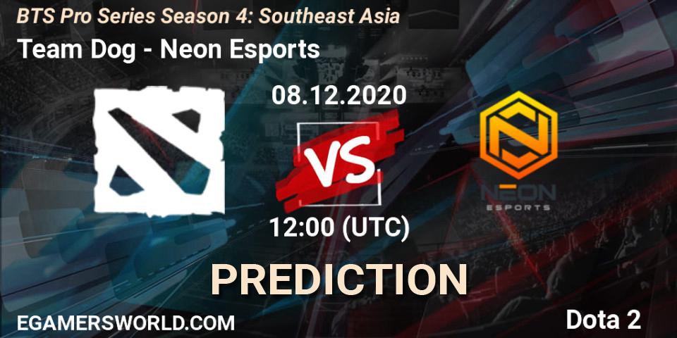 Team Dog vs Neon Esports: Match Prediction. 08.12.2020 at 12:38, Dota 2, BTS Pro Series Season 4: Southeast Asia