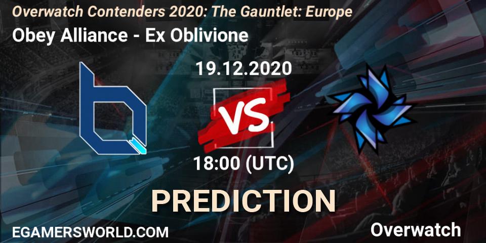 Obey Alliance vs Ex Oblivione: Match Prediction. 19.12.2020 at 18:00, Overwatch, Overwatch Contenders 2020: The Gauntlet: Europe