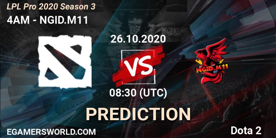 4AM vs NGID.M11: Match Prediction. 26.10.2020 at 07:31, Dota 2, LPL Pro 2020 Season 3