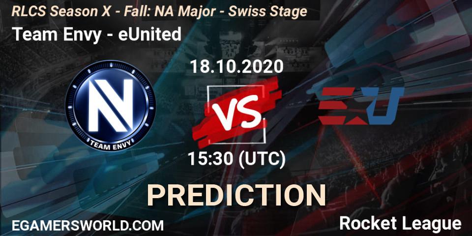 Team Envy vs eUnited: Match Prediction. 18.10.2020 at 15:30, Rocket League, RLCS Season X - Fall: NA Major - Swiss Stage