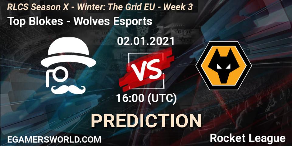 Top Blokes vs Wolves Esports: Match Prediction. 02.01.2021 at 16:00, Rocket League, RLCS Season X - Winter: The Grid EU - Week 3