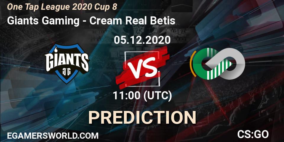 Giants Gaming vs Cream Real Betis: Match Prediction. 05.12.20, CS2 (CS:GO), One Tap League 2020 Cup 8